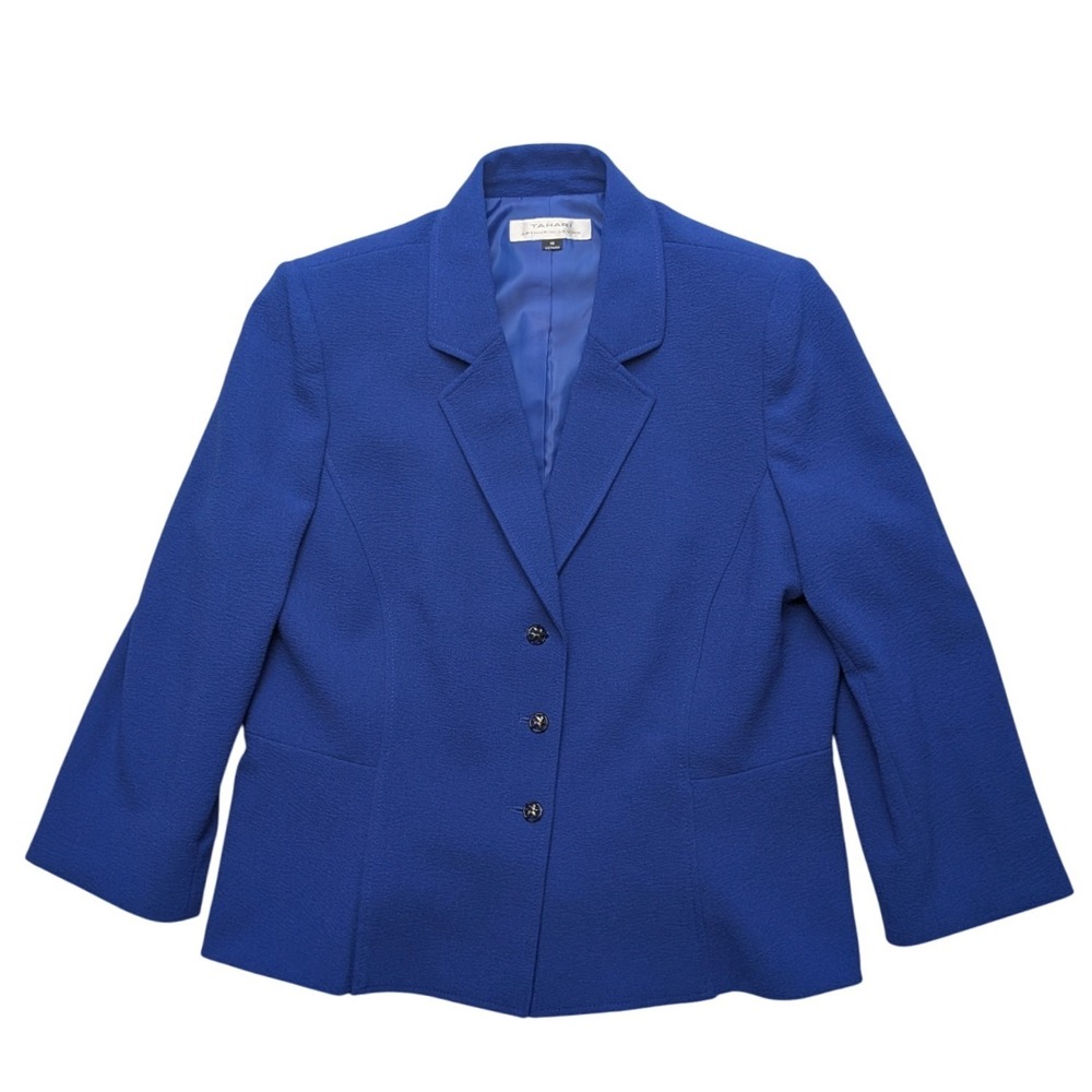 NWT Tahari Arthur S Levine Skirt Suit Womens 18 Blue 2PC Blazer Skirt 3280M204